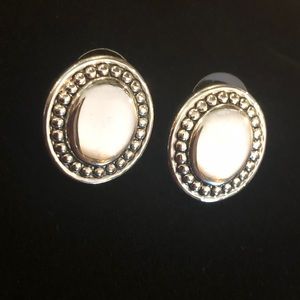Sterling Silver Blank Oval Earring